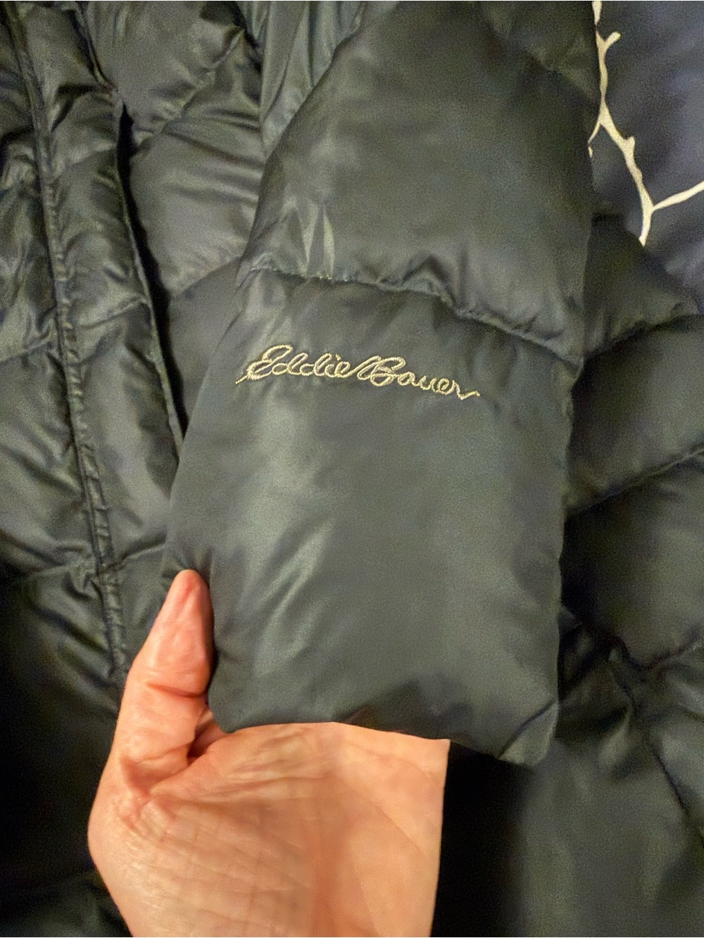 Eddie Bauer Long Quilted Puffer Coat with Hood, Large - Picture 7 of 11